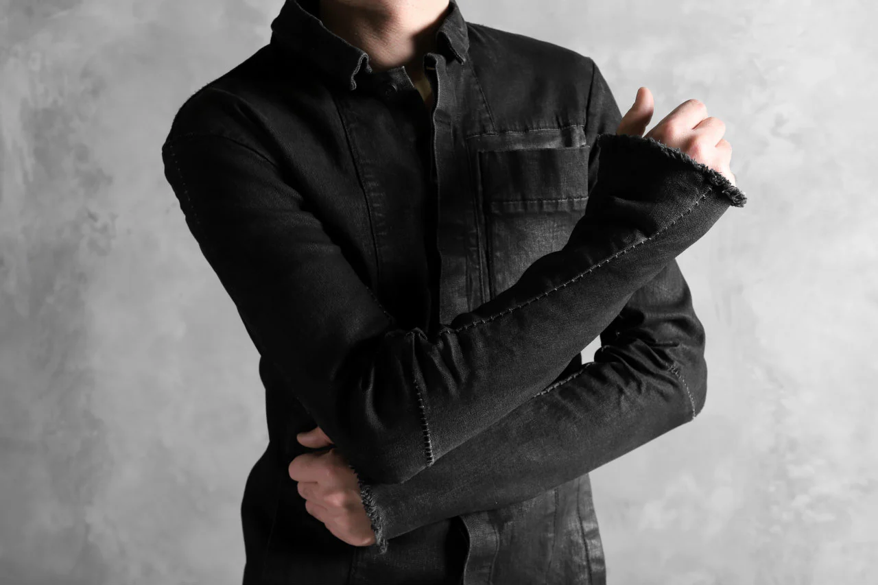 masnada EMBEDDED JEANS JACKET / DENIM ELASTICZZATO (BLACK) - Image 34