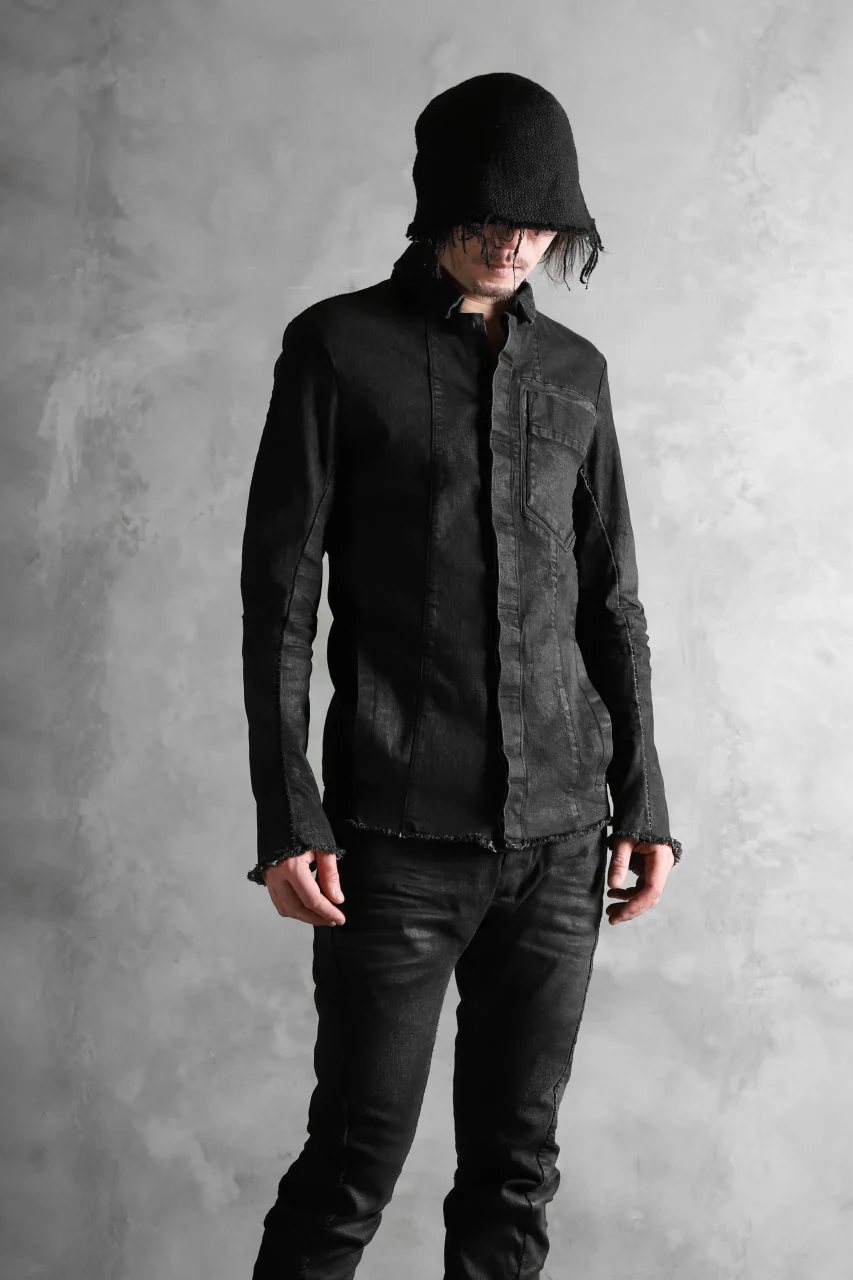masnada EMBEDDED JEANS JACKET / DENIM ELASTICZZATO (BLACK) - Image 5