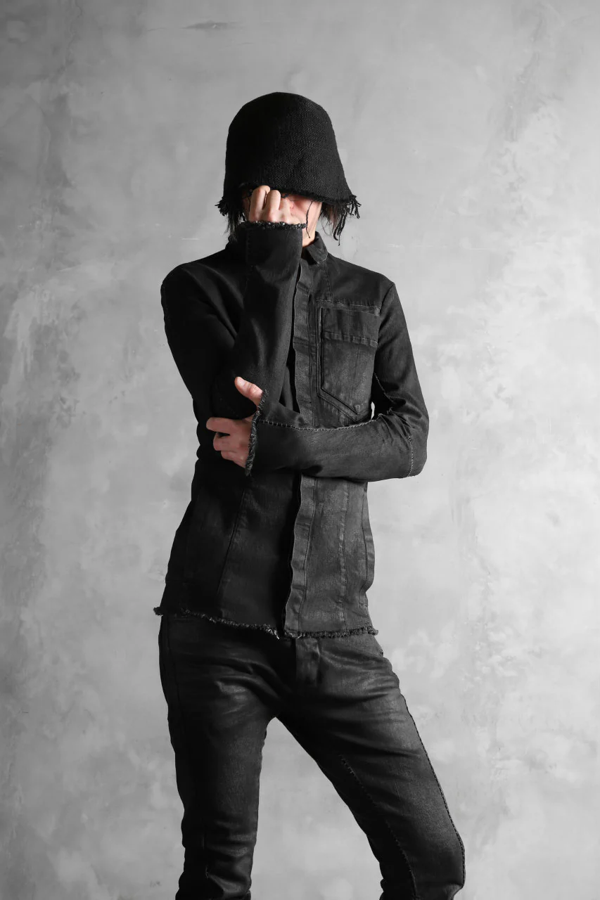 masnada EMBEDDED JEANS JACKET / DENIM ELASTICZZATO (BLACK) - Image 8