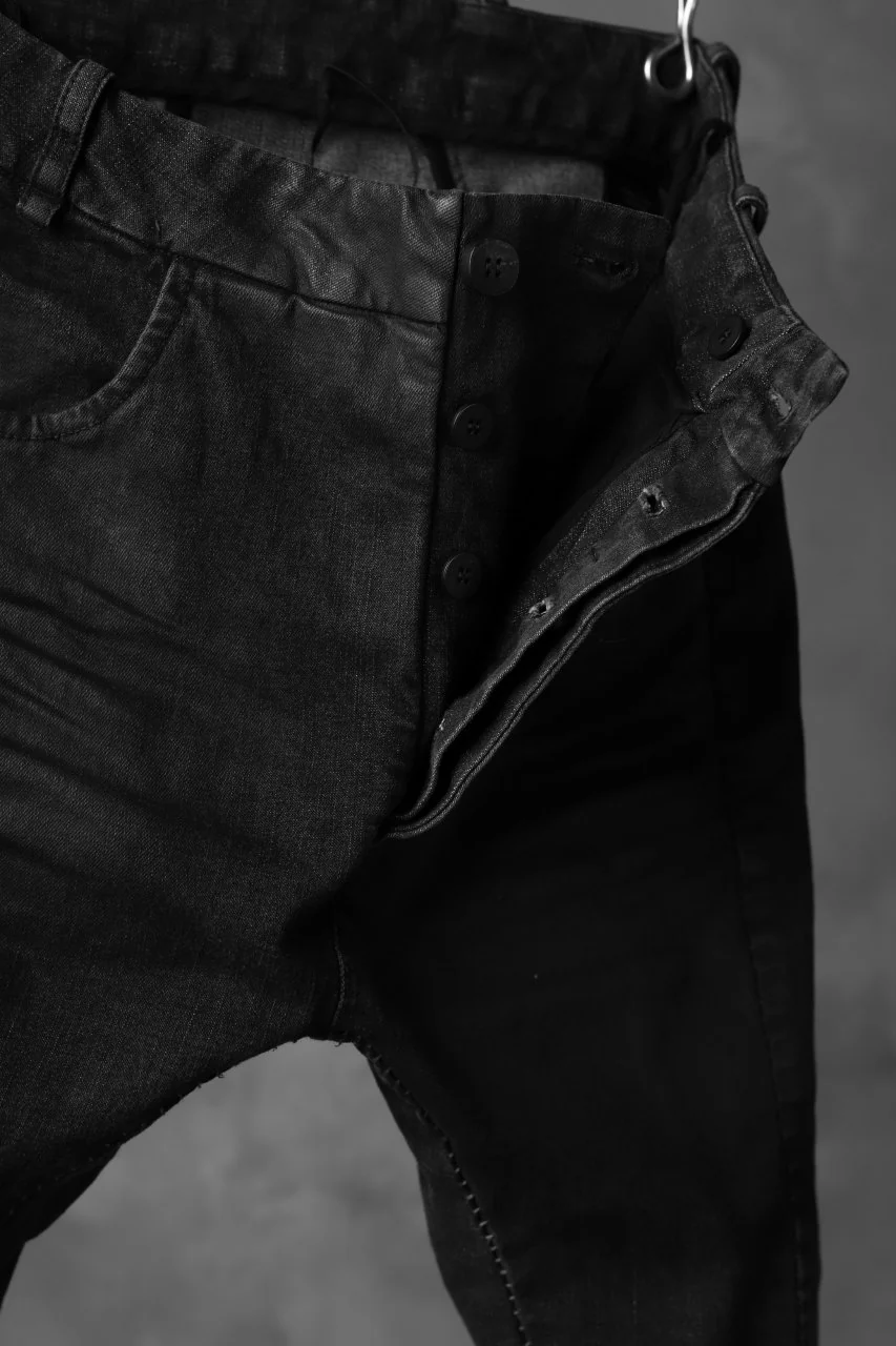 masnada EMBEDDED SLIM PANTS / DENIM ELASTICZZATO (BLACK) - Image 12