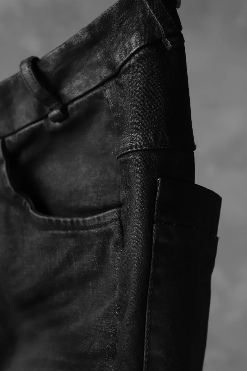 masnada EMBEDDED SLIM PANTS / DENIM ELASTICZZATO (BLACK) - Image 15