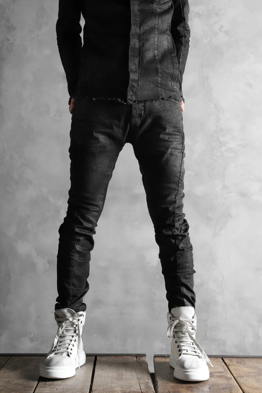 masnada EMBEDDED SLIM PANTS / DENIM ELASTICZZATO (BLACK) - Image 26