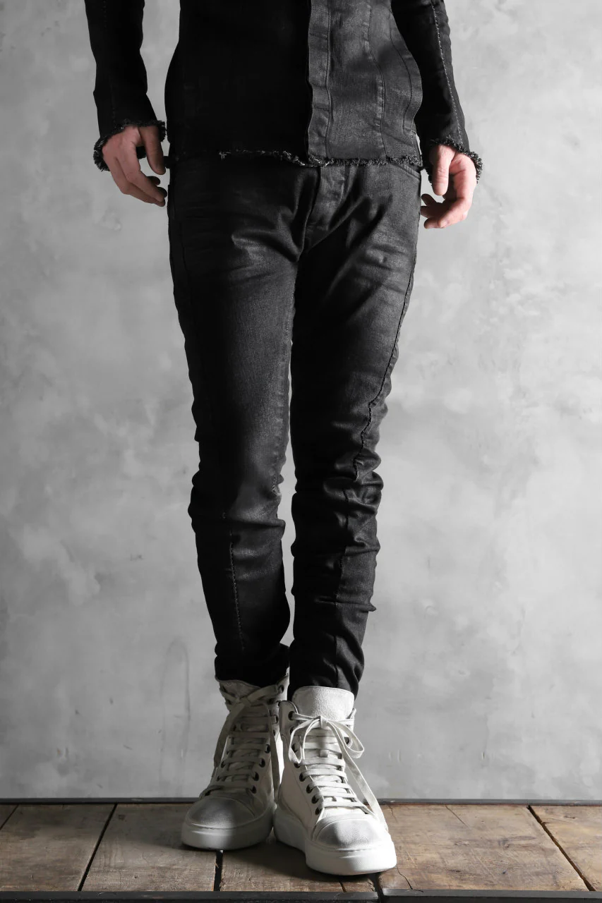 masnada EMBEDDED SLIM PANTS / DENIM ELASTICZZATO (BLACK) - Image 27