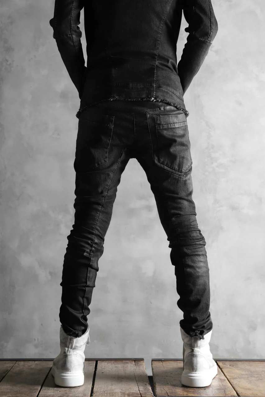 masnada EMBEDDED SLIM PANTS / DENIM ELASTICZZATO (BLACK) - Image 31
