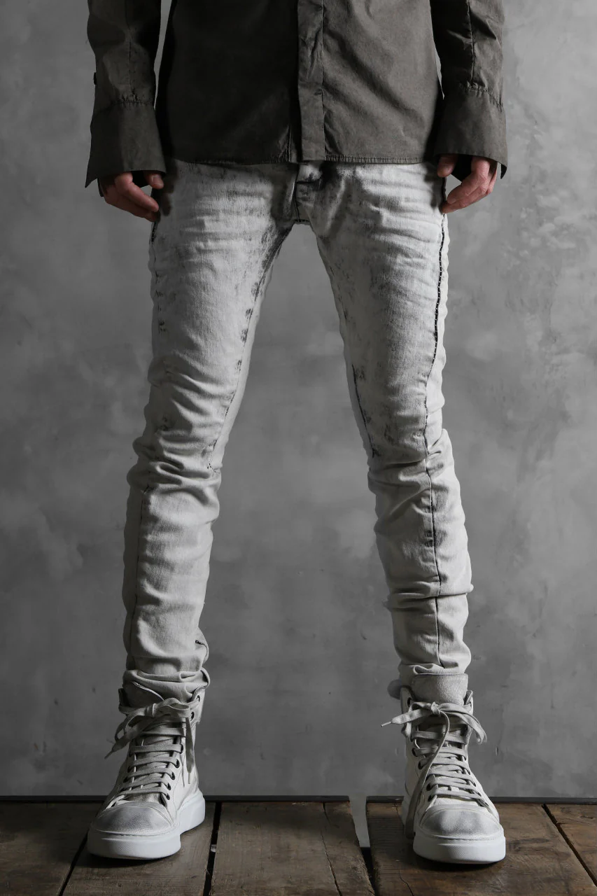 masnada EMBEDDED SLIM PANTS / DENIM ELASTICZZATO (CHALK) - Image 25