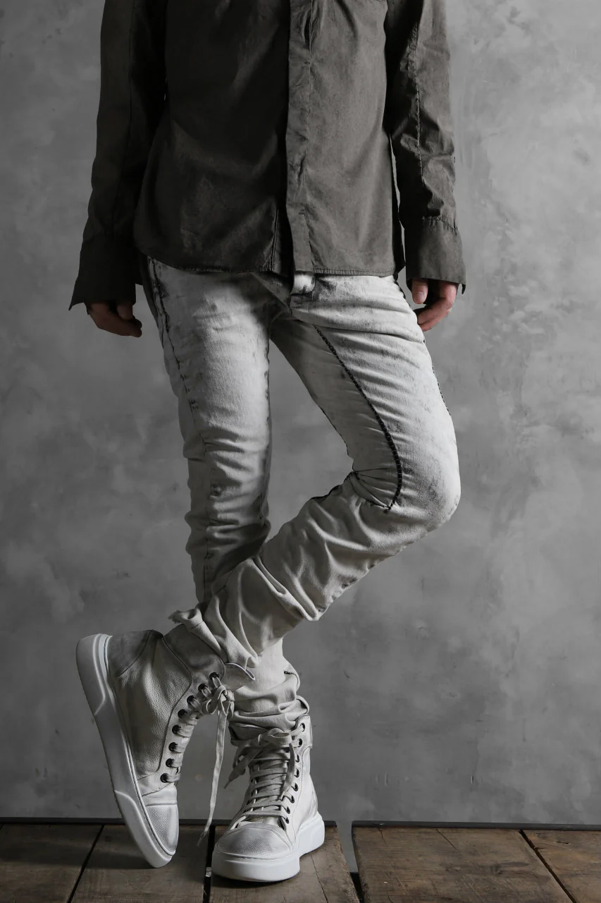 masnada EMBEDDED SLIM PANTS / DENIM ELASTICZZATO (CHALK) - Image 26