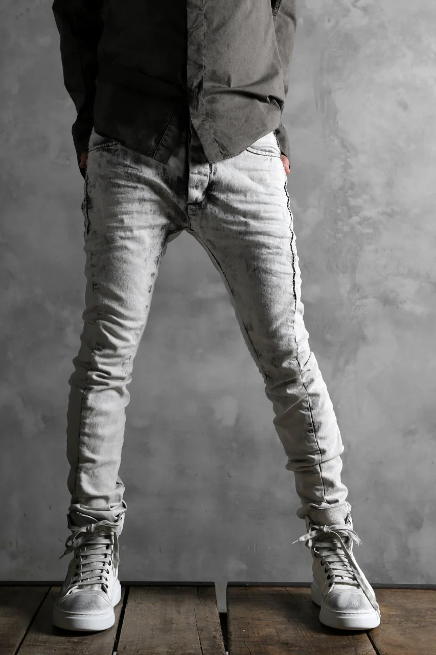 masnada EMBEDDED SLIM PANTS / DENIM ELASTICZZATO (CHALK) - Image 27