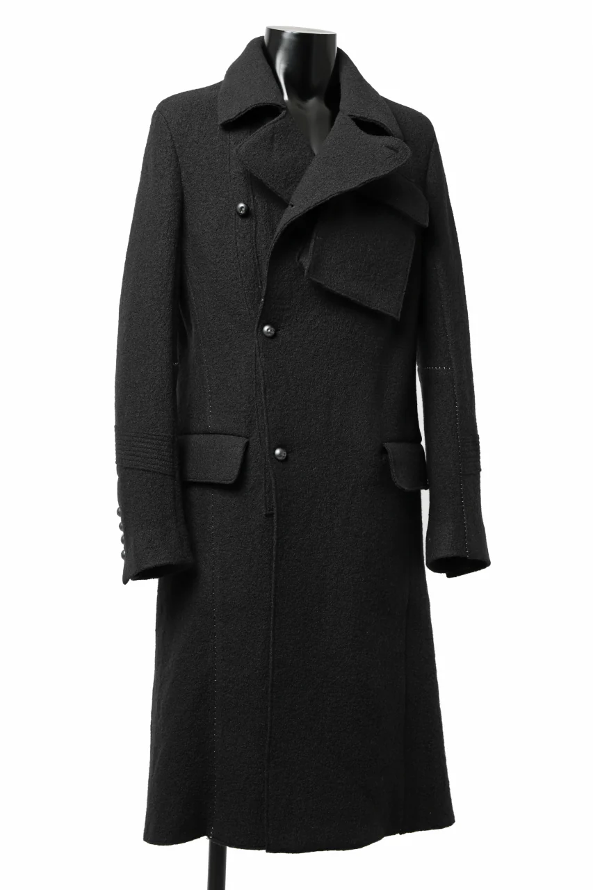 masnada GARRISON POCKET COAT / VOILED WOOL (BLACK) - Image 10