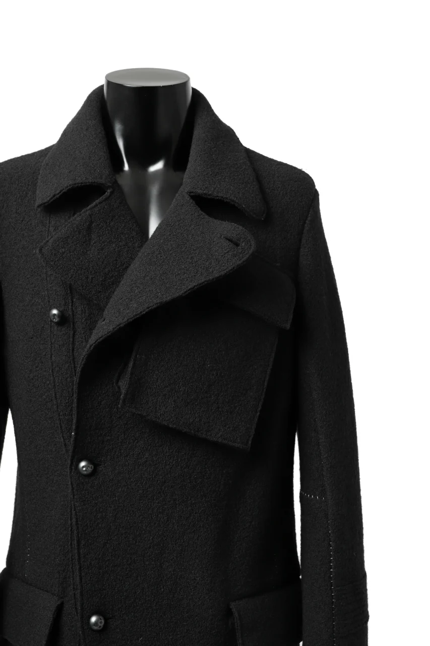 masnada GARRISON POCKET COAT / VOILED WOOL (BLACK) - Image 20