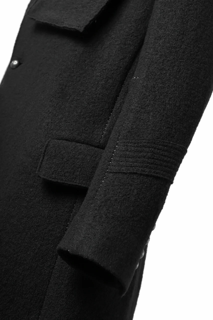 masnada GARRISON POCKET COAT / VOILED WOOL (BLACK) - Image 24