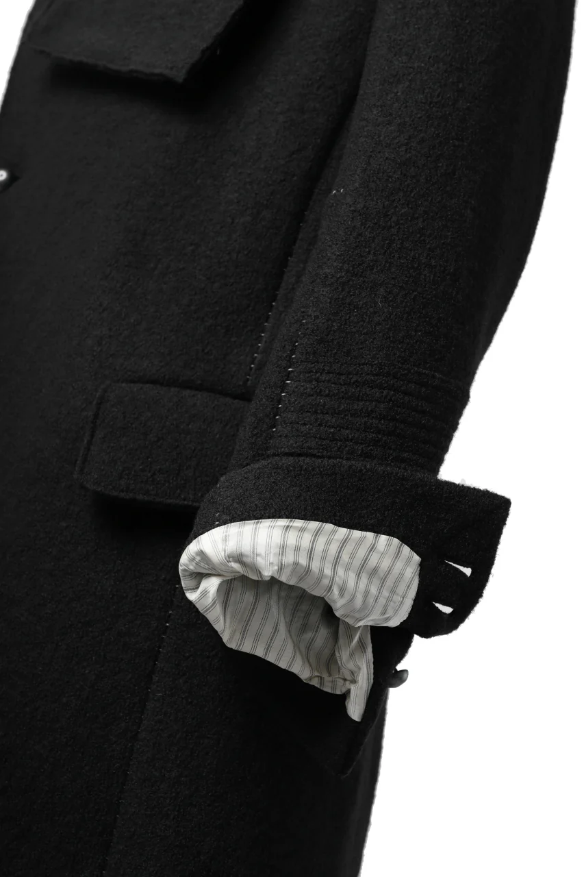 masnada GARRISON POCKET COAT / VOILED WOOL (BLACK) - Image 30