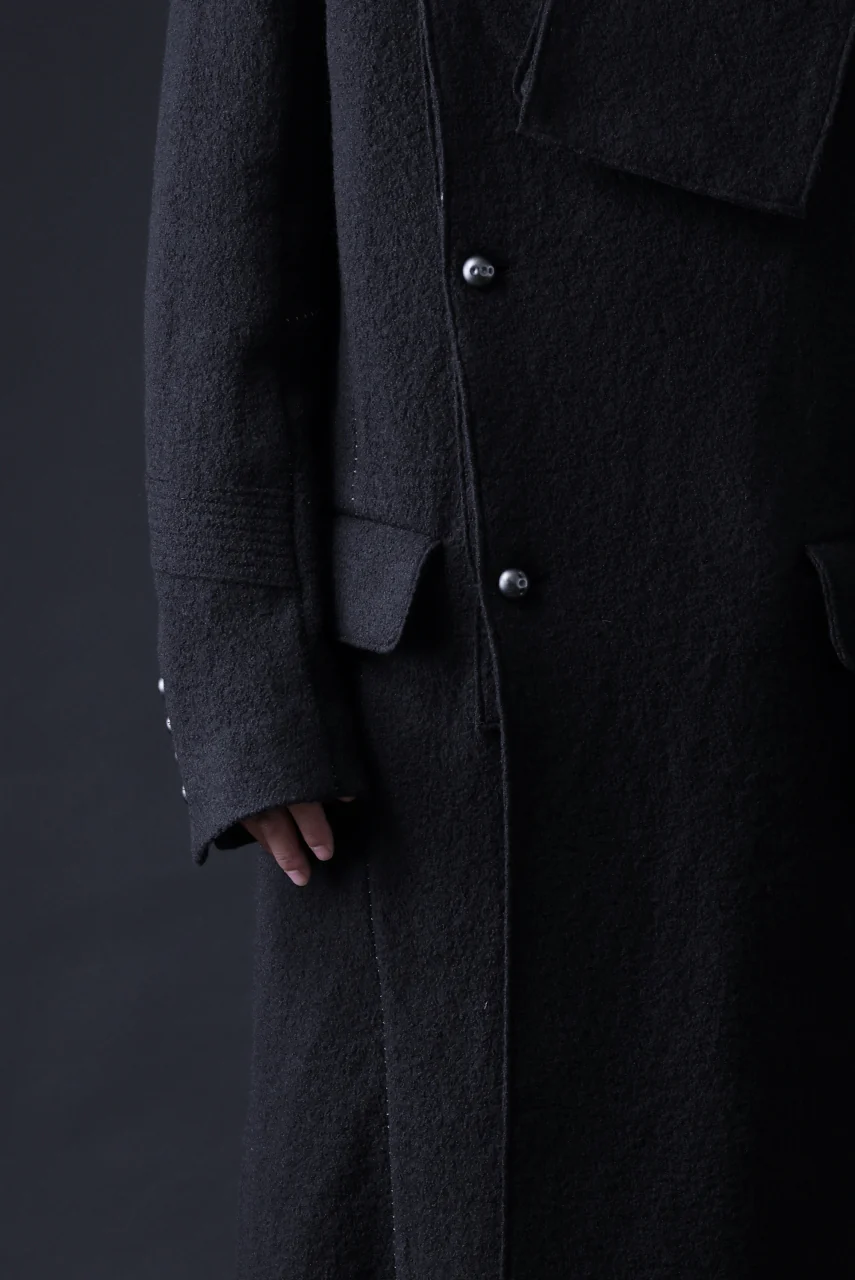 masnada GARRISON POCKET COAT / VOILED WOOL (BLACK) - Image 33