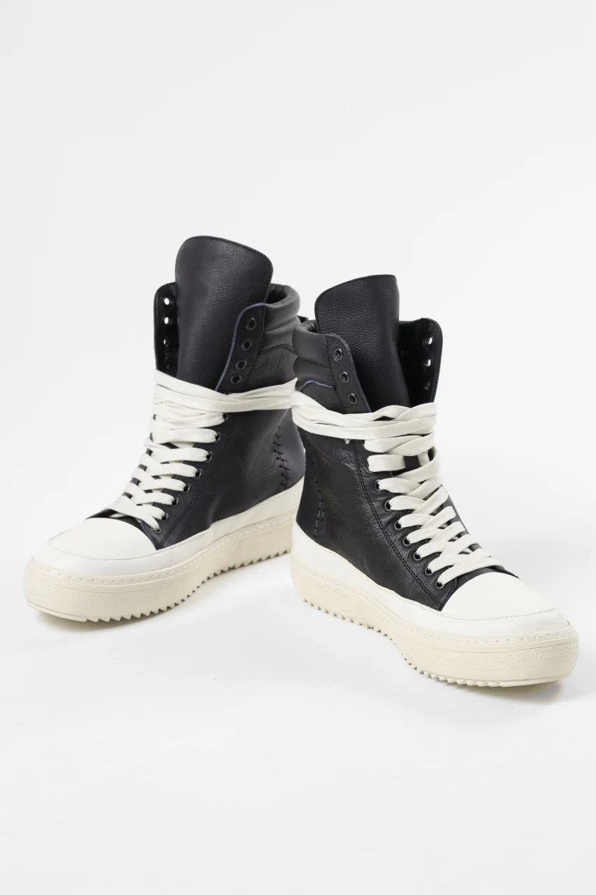 masnada HIGH TOP SNEAKER / CALF SKIN LEATHER (BLACK) - Image 11