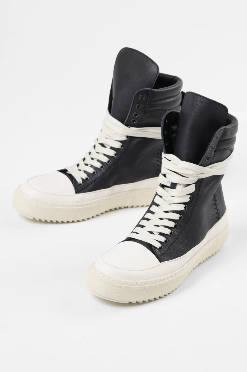 masnada HIGH TOP SNEAKER / CALF SKIN LEATHER (BLACK) - Image 12