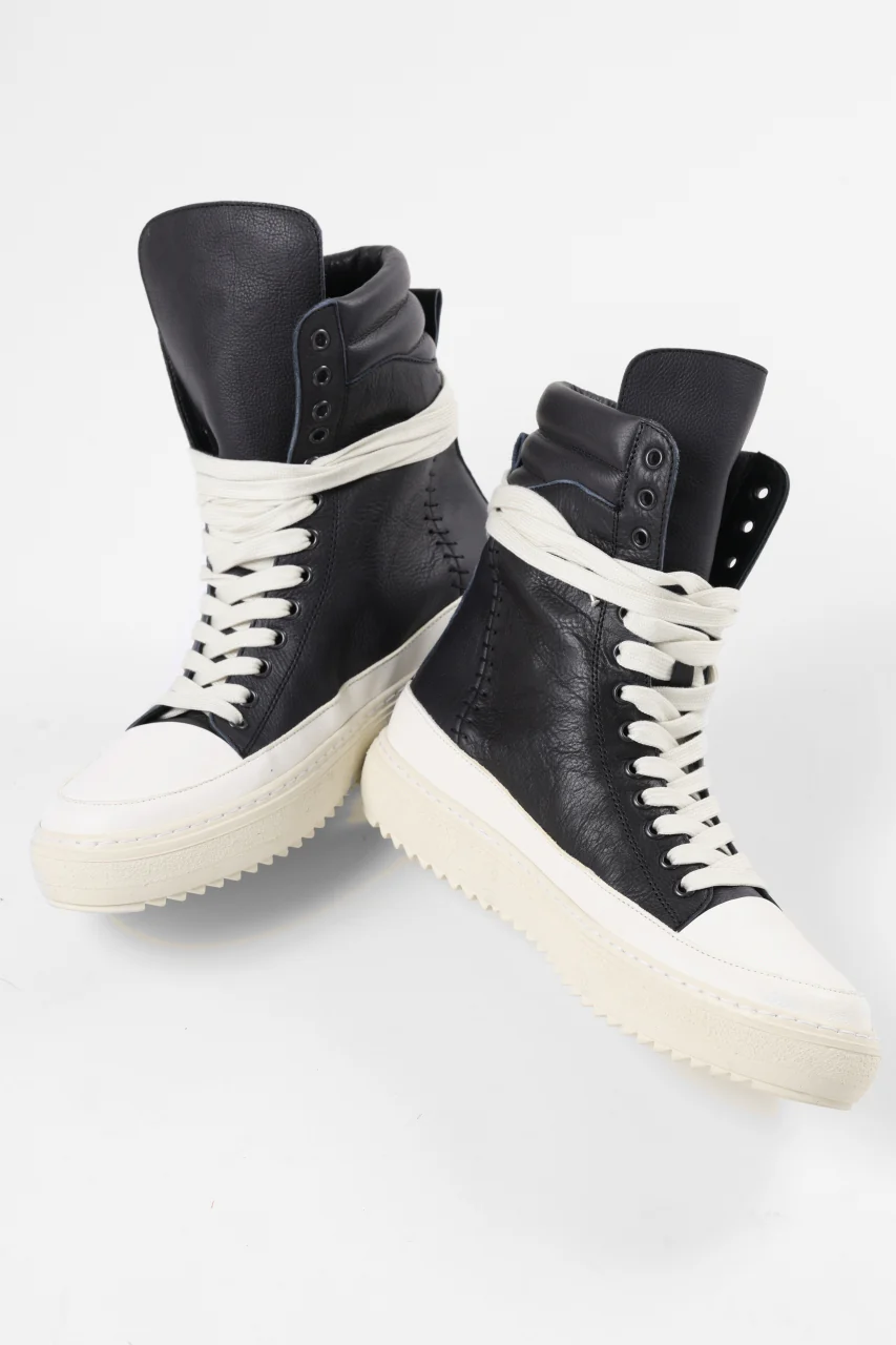 masnada HIGH TOP SNEAKER / CALF SKIN LEATHER (BLACK) - Image 13