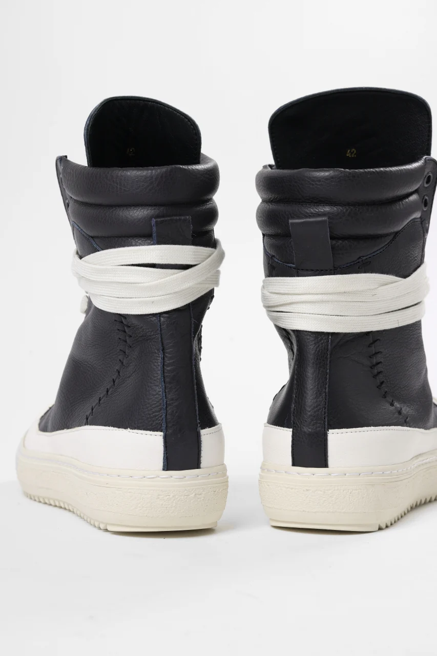 masnada HIGH TOP SNEAKER / CALF SKIN LEATHER (BLACK) - Image 15