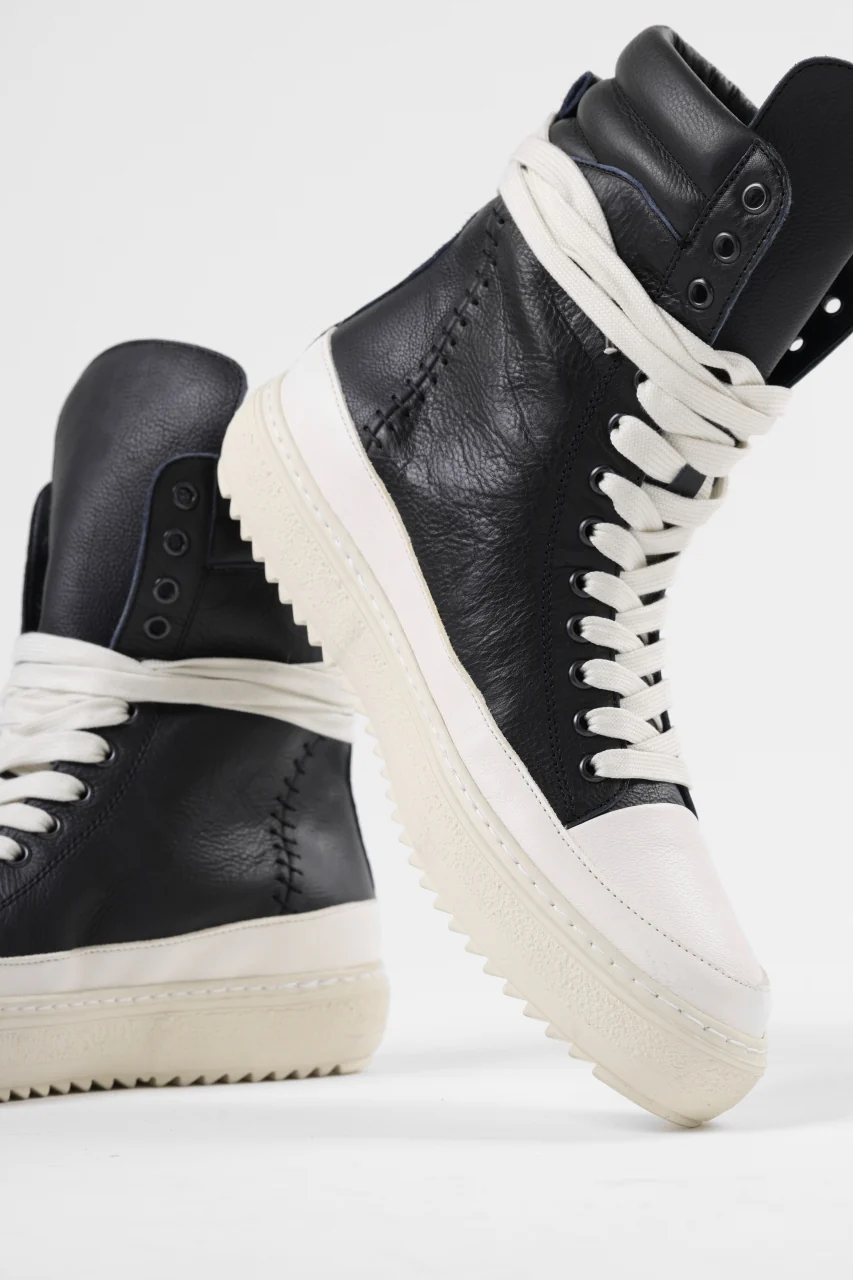 masnada HIGH TOP SNEAKER / CALF SKIN LEATHER (BLACK) - Image 16