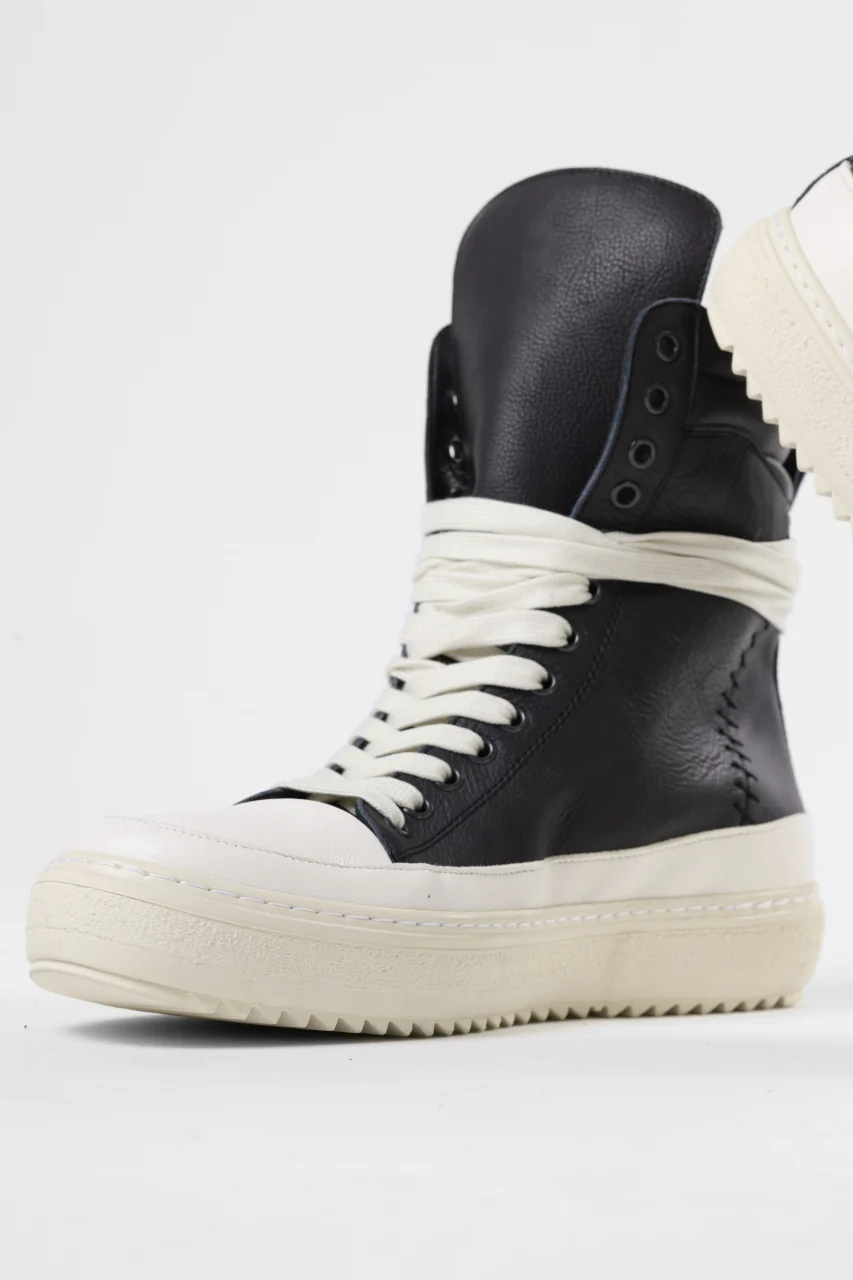 masnada HIGH TOP SNEAKER / CALF SKIN LEATHER (BLACK) - Image 18