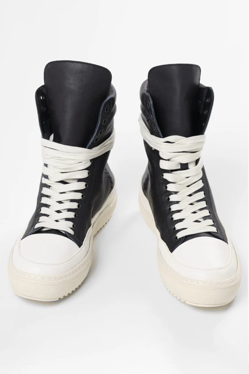 masnada HIGH TOP SNEAKER / CALF SKIN LEATHER (BLACK) - Image 2
