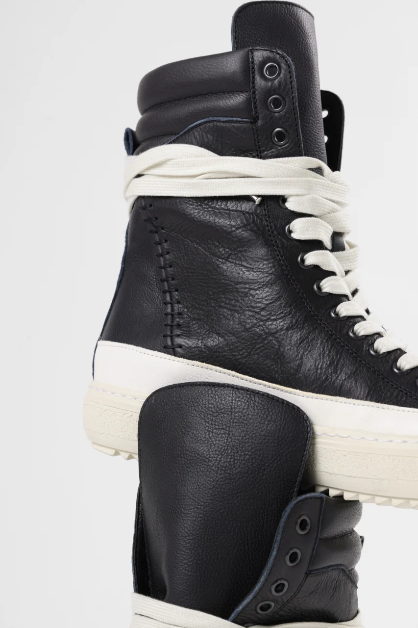 masnada HIGH TOP SNEAKER / CALF SKIN LEATHER (BLACK) - Image 20