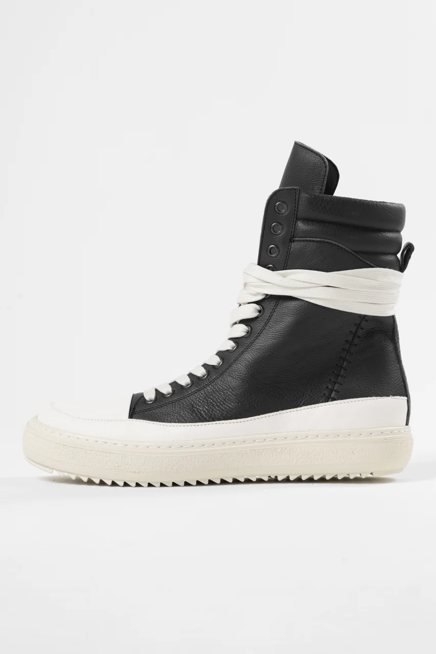 masnada HIGH TOP SNEAKER / CALF SKIN LEATHER (BLACK) - Image 30