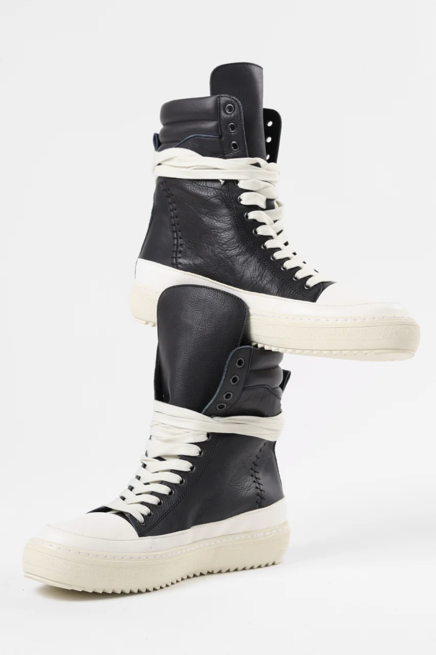 masnada HIGH TOP SNEAKER / CALF SKIN LEATHER (BLACK) - Image 5