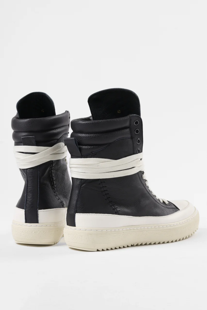 masnada HIGH TOP SNEAKER / CALF SKIN LEATHER (BLACK) - Image 7