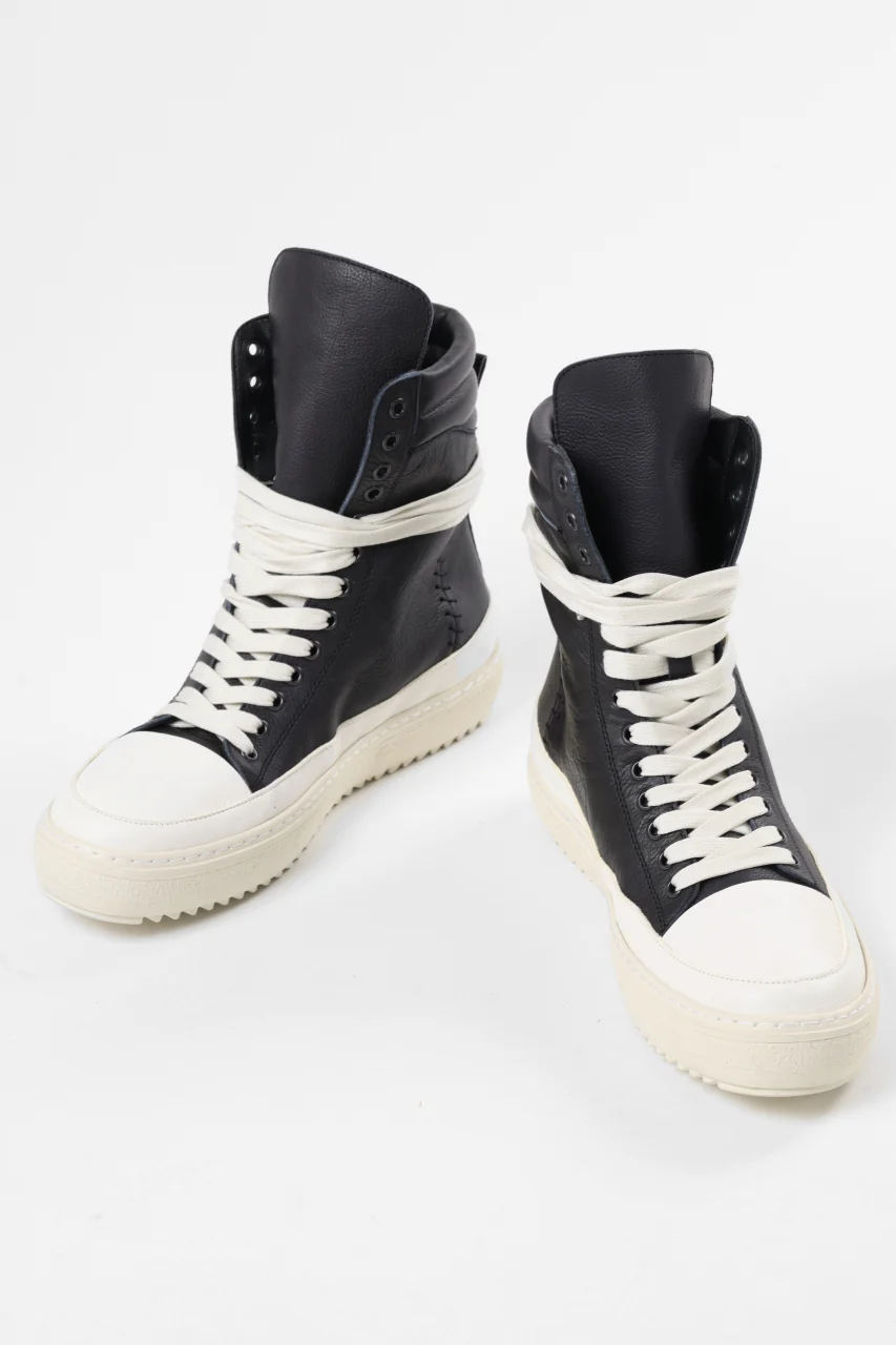 masnada HIGH TOP SNEAKER / CALF SKIN LEATHER (BLACK) - Image 8