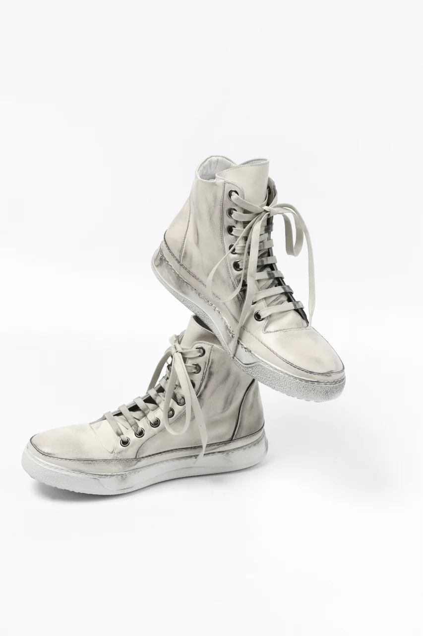 masnada HIGH TOP SNEAKER / PELLE DI VITELLO (DIRTY ICE WHITE) - Image 11