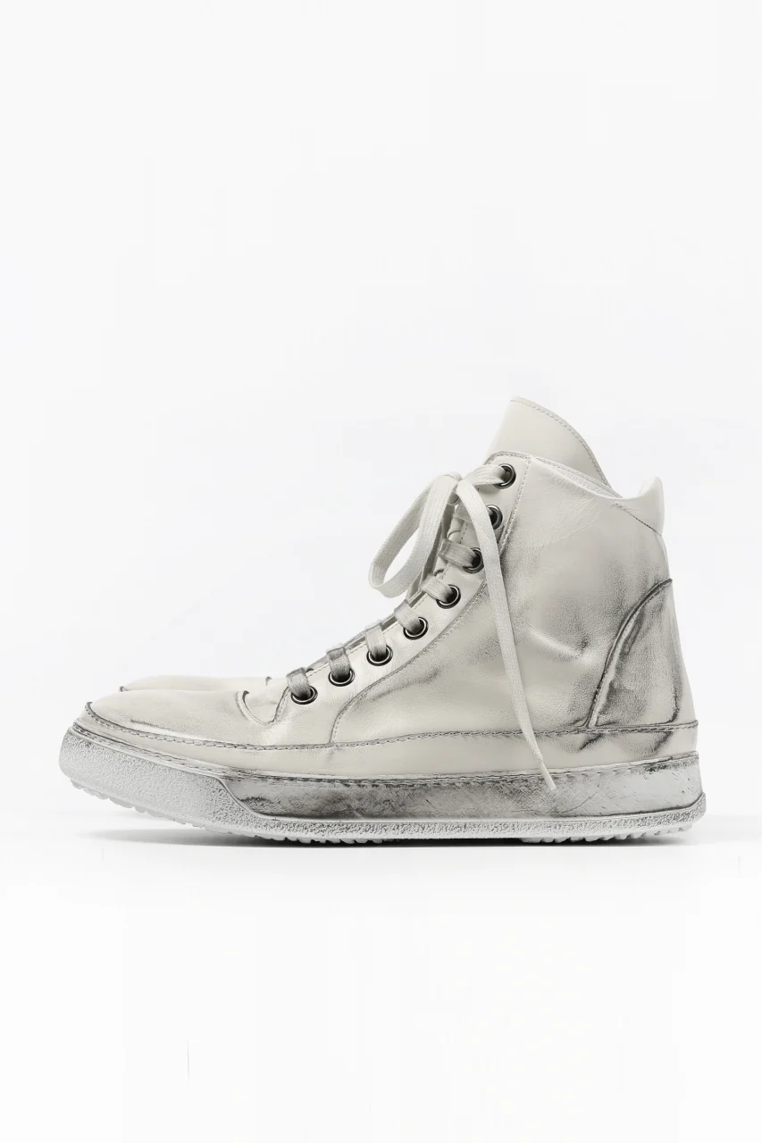 masnada HIGH TOP SNEAKER / PELLE DI VITELLO (DIRTY ICE WHITE) - Image 12