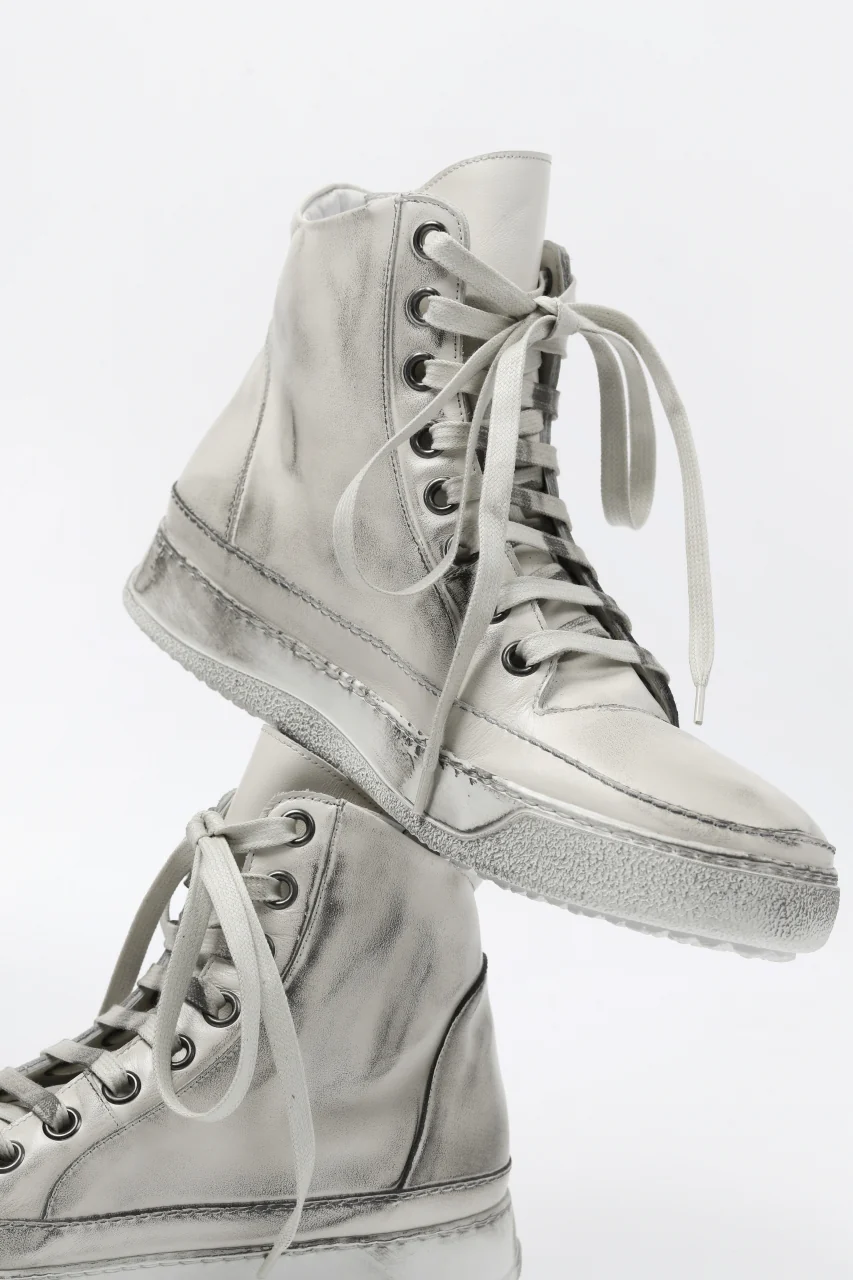 masnada HIGH TOP SNEAKER / PELLE DI VITELLO (DIRTY ICE WHITE) - Image 19