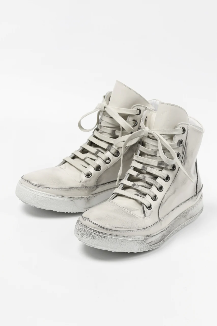 masnada HIGH TOP SNEAKER / PELLE DI VITELLO (DIRTY ICE WHITE) - Image 2