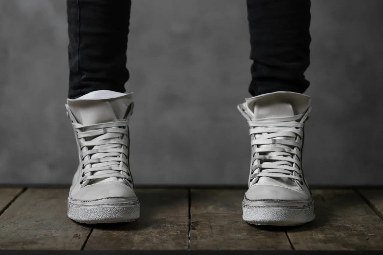 masnada HIGH TOP SNEAKER / PELLE DI VITELLO (DIRTY ICE WHITE) - Image 29