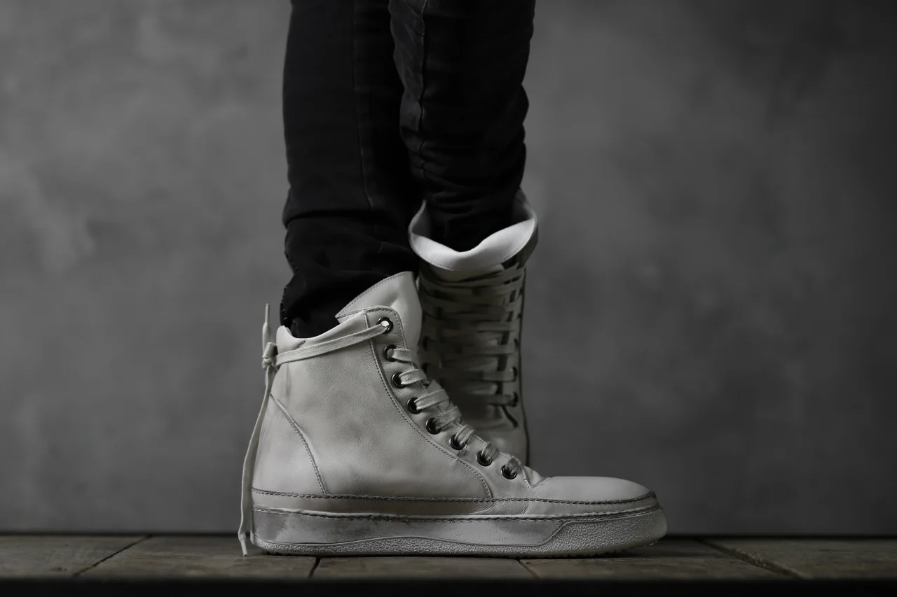 masnada HIGH TOP SNEAKER / PELLE DI VITELLO (DIRTY ICE WHITE) - Image 30