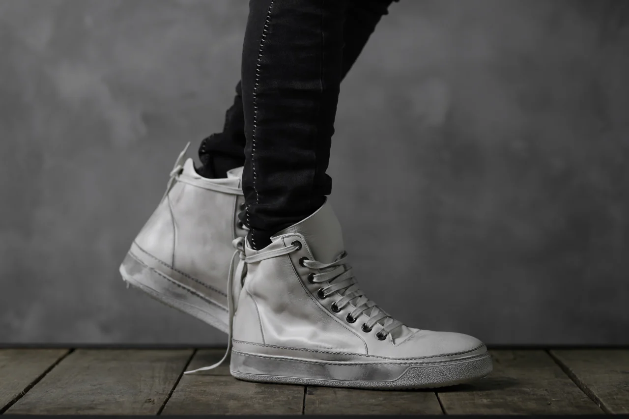 masnada HIGH TOP SNEAKER / PELLE DI VITELLO (DIRTY ICE WHITE) - Image 31