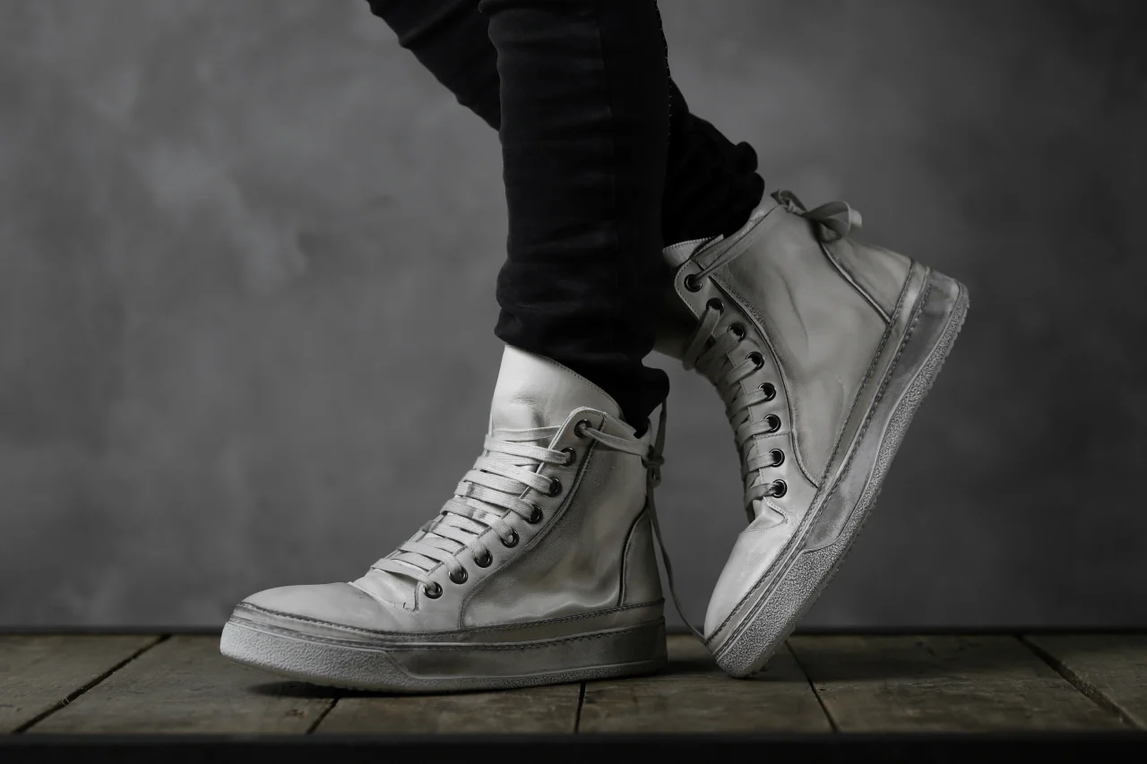 masnada HIGH TOP SNEAKER / PELLE DI VITELLO (DIRTY ICE WHITE) - Image 32
