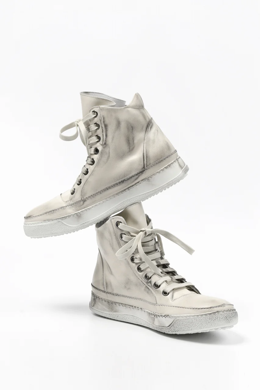 masnada HIGH TOP SNEAKER / PELLE DI VITELLO (DIRTY ICE WHITE) - Image 5
