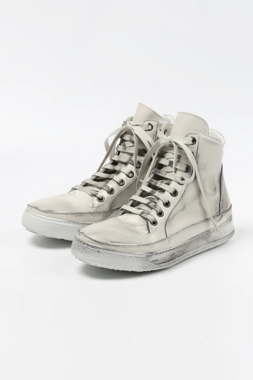 masnada HIGH TOP SNEAKER / PELLE DI VITELLO (DIRTY ICE WHITE) - Image 7