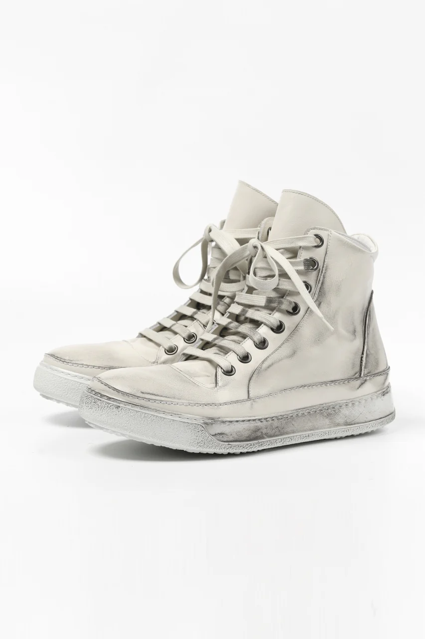 masnada HIGH TOP SNEAKER / PELLE DI VITELLO (DIRTY ICE WHITE) - Image 9