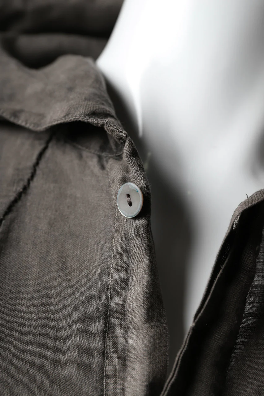 masnada HOODED SHIRT COAT / LINO TINTA IN CAPO (ROCK) - Image 11