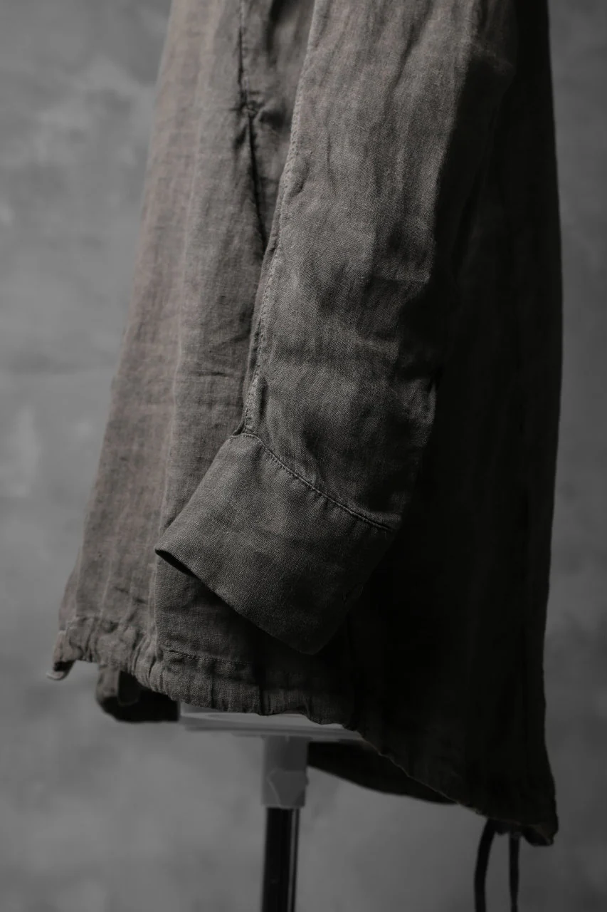 masnada HOODED SHIRT COAT / LINO TINTA IN CAPO (ROCK) - Image 13