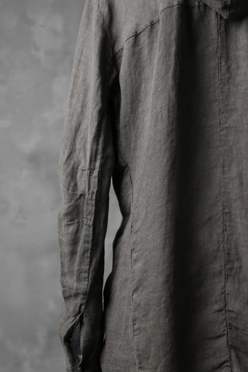 masnada HOODED SHIRT COAT / LINO TINTA IN CAPO (ROCK) - Image 15