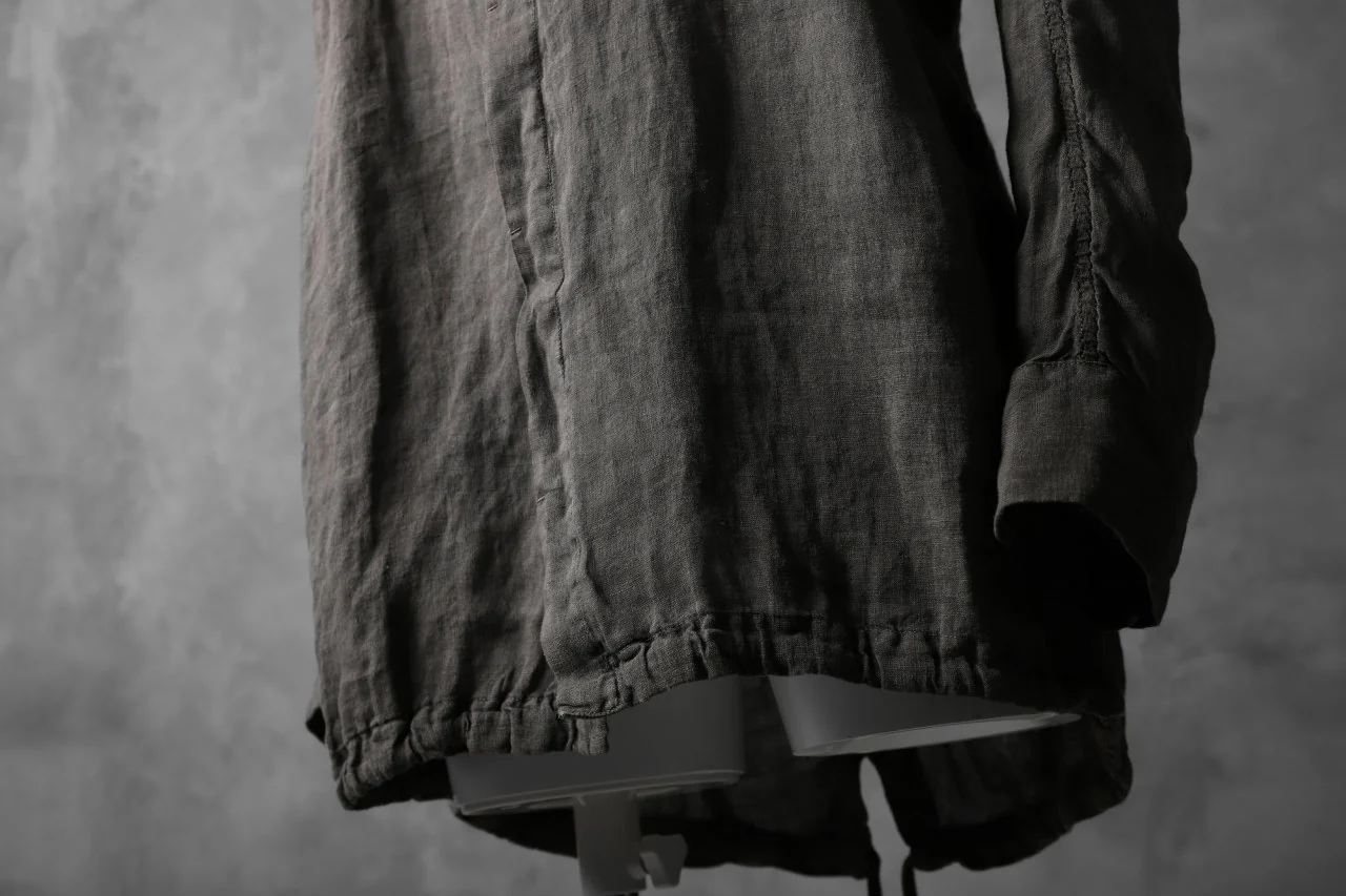 masnada HOODED SHIRT COAT / LINO TINTA IN CAPO (ROCK) - Image 21