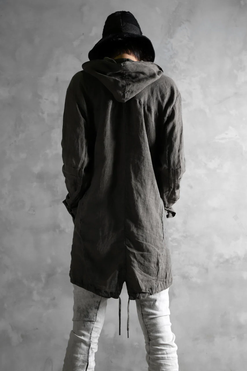 masnada HOODED SHIRT COAT / LINO TINTA IN CAPO (ROCK) - Image 31