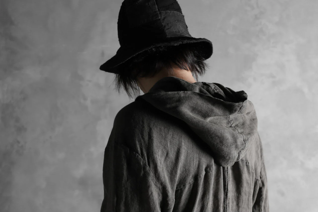 masnada HOODED SHIRT COAT / LINO TINTA IN CAPO (ROCK) - Image 35