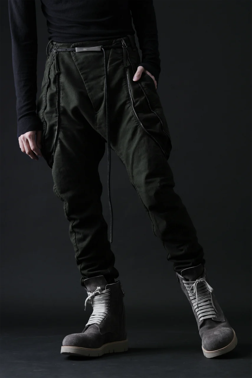 masnada ICONIC ZIP PANTS / STRETCH REPURPOSED COTTON (LEGION) - Image 24