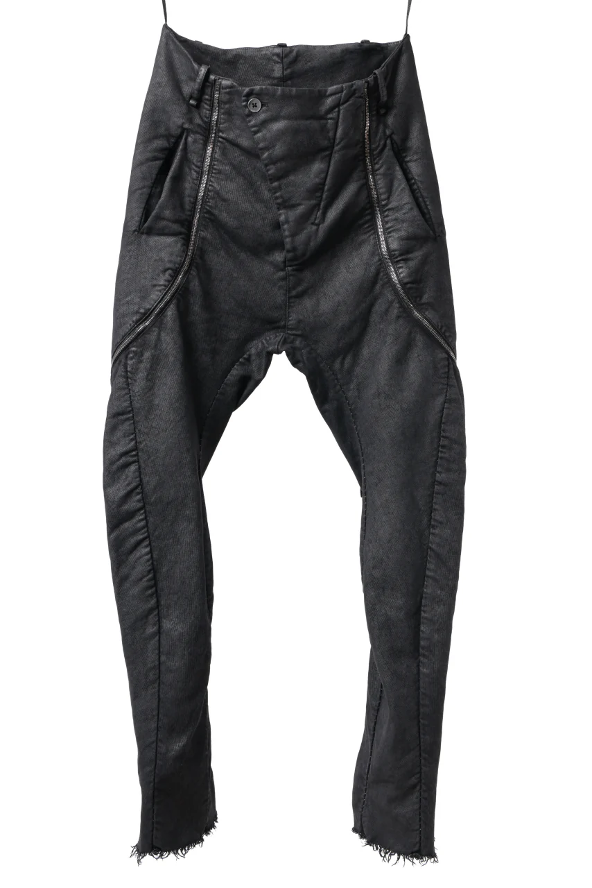 masnada ICONIC ZIP PANTS / STRETCH REPURPOSED COTTON (SMEARED BLACK)