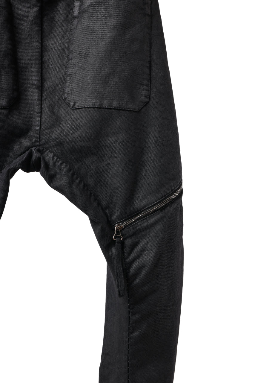 masnada ICONIC ZIP PANTS / STRETCH REPURPOSED COTTON (SMEARED BLACK) - Image 14