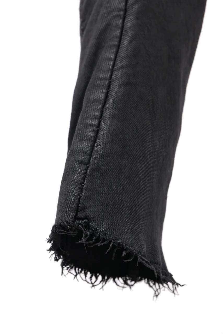 masnada ICONIC ZIP PANTS / STRETCH REPURPOSED COTTON (SMEARED BLACK) - Image 15