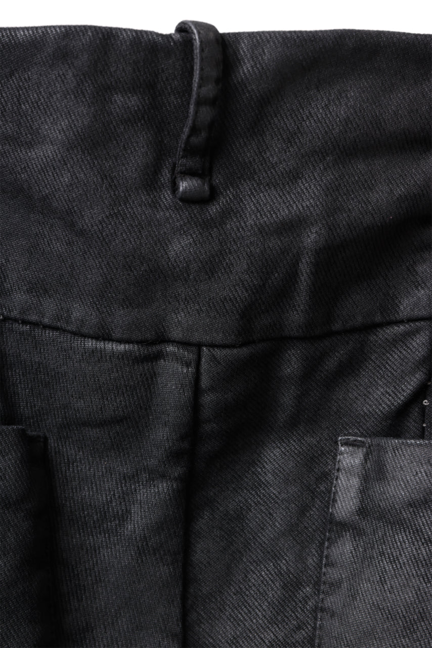 masnada ICONIC ZIP PANTS / STRETCH REPURPOSED COTTON (SMEARED BLACK) - Image 16